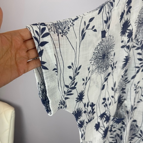 Beyond Capri Blue White Short Sleeve Boxy Tunic One Size - Picture 4 of 10